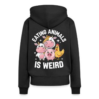 Végétarien Végétalien Végétarien Végétarien - Sweat à capuche Premium bio Femme - noir - Dos - Julia (174cm)