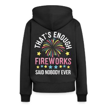 Pyrotechniker Feuerwerk Pyrotechnik - Frauen Premium Bio Hoodie - Schwarz - Hinten - Julia (174cm)