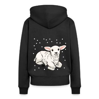 Baby Lamm Schaf Frohe Ostern Schnee Schafe - Frauen Premium Bio Hoodie - Schwarz - Hinten - Julia (174cm)
