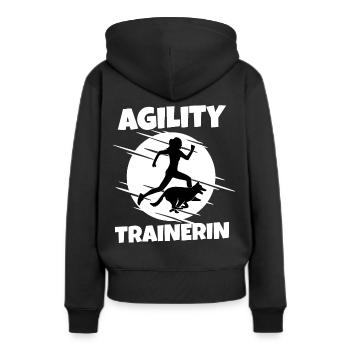 Agility Trainerin Hundesport - Frauen Premium Bio Hoodie - Schwarz - Hinten - Julia (174cm)