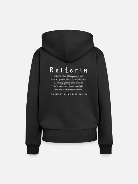 Reiterin - Frauen Premium Bio Hoodie - Schwarz