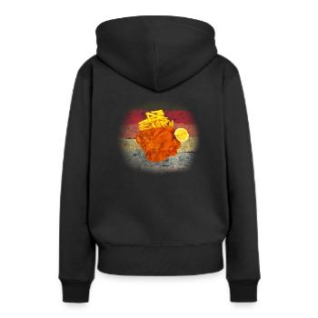 Schnitzel Pommes - Wiener Schnitzel - Frauen Premium Bio Hoodie - Schwarz - Hinten - Julia (174cm)