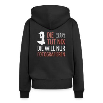 Fotografin Fotografieren Kamera Spiegelreflex - Frauen Premium Bio Hoodie - Schwarz - Hinten - Julia (174cm)