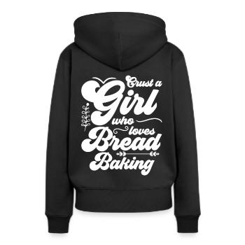 Crust A Girl Who Loves Bread Baking - Women’s Premium Organic Hoodie - black - Back - Julia (174cm)