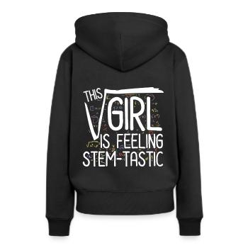 Cette fille se sent Stem-Tastic - Steminist - Sweat à capuche Premium bio Femme - noir - Dos - Julia (174cm)