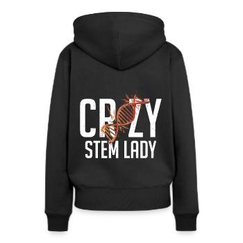 Crazy Stem Lady - Steministe - Sweat à capuche Premium bio Femme - noir - Dos - Julia (174cm)