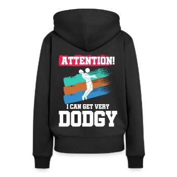 Attention Je peux devenir très louche - Dodgeball - Sweat à capuche Premium bio Femme - noir - Dos - Julia (174cm)