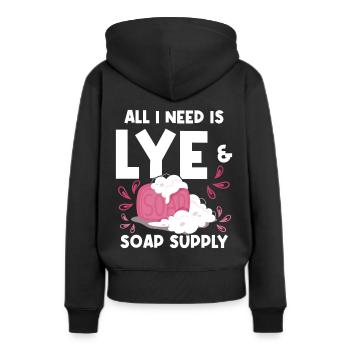 Tout ce dont j’ai besoin, c’est d’un approvisionnement en lessive et en savon - Soap Maker - Sweat à capuche Premium bio Femme - noir - Dos - Julia (174cm)
