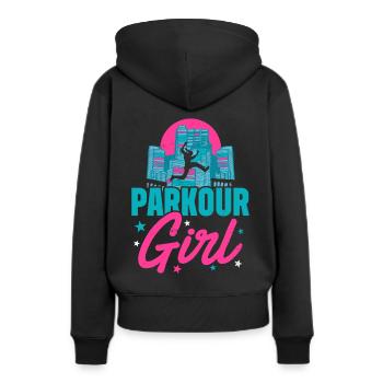 Parkour Design pour freerunner girls | Freerunning - Sweat à capuche Premium bio Femme - noir - Dos - Julia (174cm)