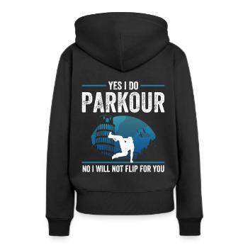Parkour Design pour Freerunner | Freerunning - Sweat à capuche Premium bio Femme - noir - Dos - Julia (174cm)