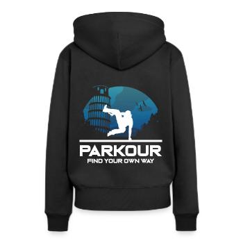 Parkour Design pour Freerunner | Freerunning - Sweat à capuche Premium bio Femme - noir - Dos - Julia (174cm)