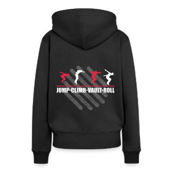 Parkour Design pour Freerunner | Freerunning - Sweat à capuche Premium bio Femme - noir - Dos - Julia (174cm)