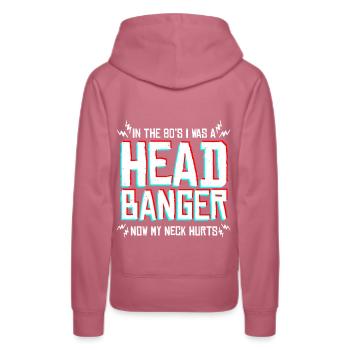Funny Heavy Metal Headbanging - Women’s Premium Organic Hoodie - mauve - Back - Isabella (175cm)
