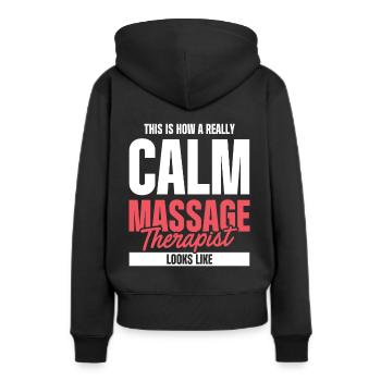 Massage Therapist - Frauen Premium Bio Hoodie - Schwarz - Hinten - Julia (174cm)