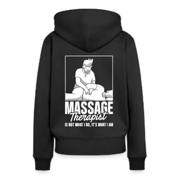 Massage Therapist - Frauen Premium Bio Hoodie - Schwarz - Hinten - Julia (174cm)