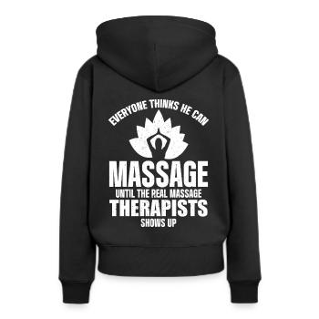 Massage Therapist - Frauen Premium Bio Hoodie - Schwarz - Hinten - Julia (174cm)
