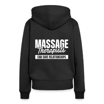 Massage Therapist - Frauen Premium Bio Hoodie - Schwarz - Hinten - Julia (174cm)