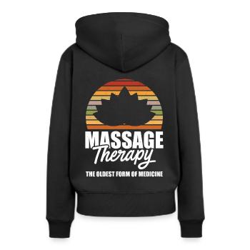 Massage Therapist - Frauen Premium Bio Hoodie - Schwarz - Hinten - Julia (174cm)