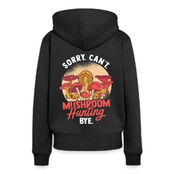 Mushroom Hunting - Frauen Premium Bio Hoodie - Schwarz - Hinten - Julia (174cm)