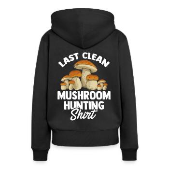 Mushroom Hunting - Frauen Premium Bio Hoodie - Schwarz - Hinten - Julia (174cm)