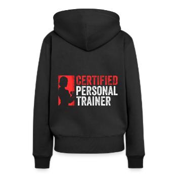 Entraîneur personnel certifié - Sweat à capuche Premium bio Femme - noir - Dos - Julia (174cm)