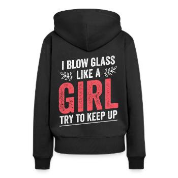 Glass Blower - Glassblowing Girl - Frauen Premium Bio Hoodie - Schwarz - Hinten - Julia (174cm)
