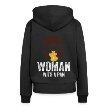 Gold Panning | Miner - Frauen Premium Bio Hoodie - Schwarz - Hinten - Julia (174cm)
