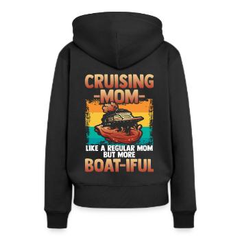 Cruising Vacation Mom - Cruise Ship - Frauen Premium Bio Hoodie - Schwarz - Hinten - Julia (174cm)