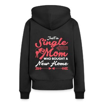 Housewarming Party Single Mom - Frauen Premium Bio Hoodie - Schwarz - Hinten - Julia (174cm)
