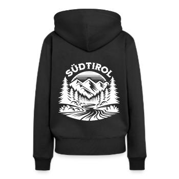 Südtirol Berge Wandern - Frauen Premium Bio Hoodie - Schwarz - Hinten - Julia (174cm)