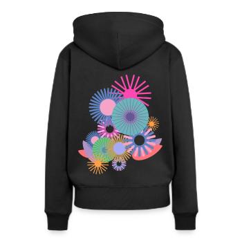 Modern Floral - Women’s Premium Organic Hoodie - black - Back - Julia (174cm)