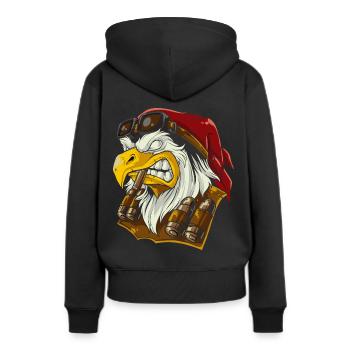 aigle à tête blanche - Sweat à capuche Premium bio Femme - noir - Dos - Julia (174cm)