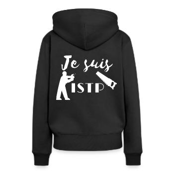 Personnalité ISTP - Sweat à capuche Premium bio Femme - noir - Dos - Julia (174cm)