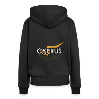 Chypre pays et pays - Sweat à capuche Premium bio Femme - noir - Dos - Julia (174cm)