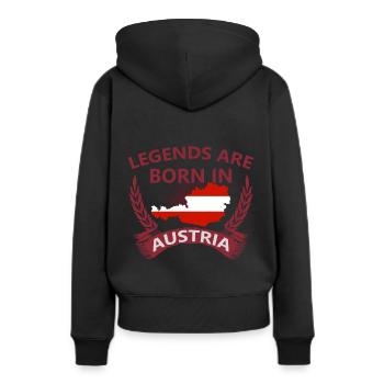 Autriche - Sweat à capuche Premium bio Femme - noir - Dos - Julia (174cm)