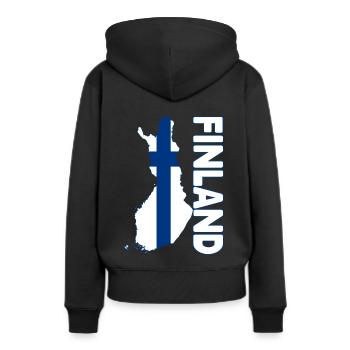 Finlande pays et pays - Sweat à capuche Premium bio Femme - noir - Dos - Julia (174cm)