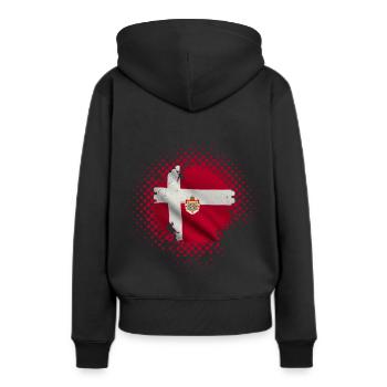 Danemark pays et pays - Sweat à capuche Premium bio Femme - noir - Dos - Julia (174cm)