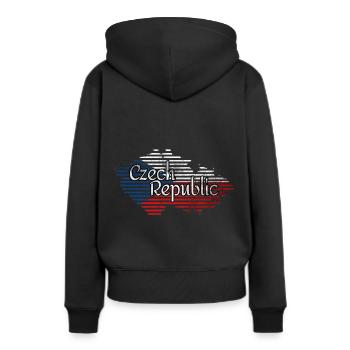 tschechien - Frauen Premium Bio Hoodie - Schwarz - Hinten - Julia (174cm)