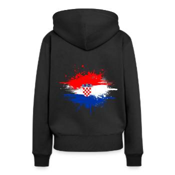 Croatie pays et pays - Sweat à capuche Premium bio Femme - noir - Dos - Julia (174cm)