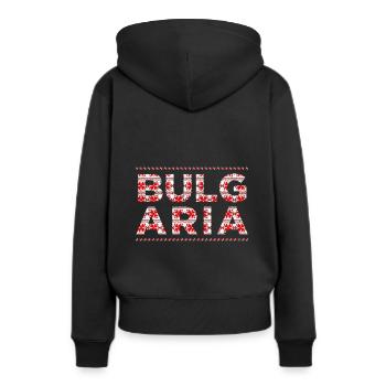 Bulgarie - Sweat à capuche Premium bio Femme - noir - Dos - Julia (174cm)