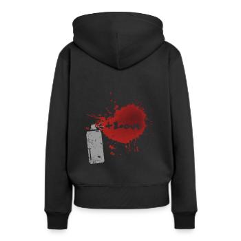 Graffitis - Graffitti - Sweat à capuche Premium bio Femme - noir - Dos - Julia (174cm)