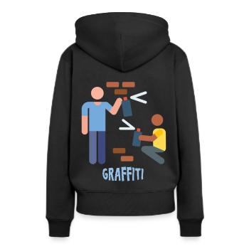 Graffitis - Graffitti - Sweat à capuche Premium bio Femme - noir - Dos - Julia (174cm)