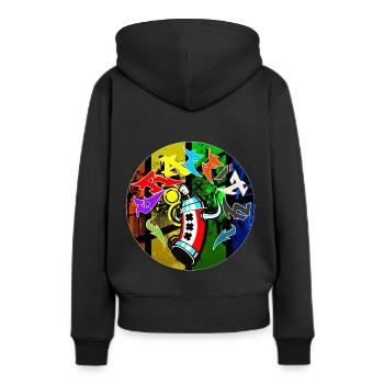 Grafitti - Graffitti Hobby - Loisirs - Sweat à capuche Premium bio Femme - noir - Dos - Julia (174cm)