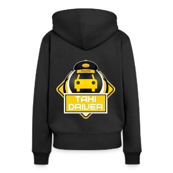 taxi - Frauen Premium Bio Hoodie - Schwarz - Hinten - Julia (174cm)
