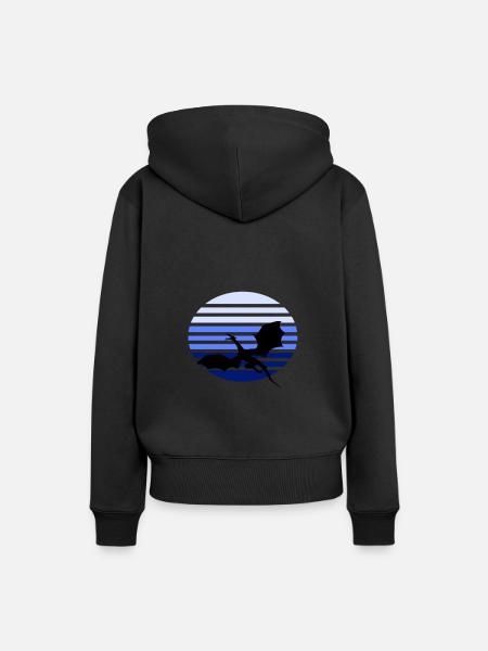 Drache - Frauen Premium Bio Hoodie - Schwarz