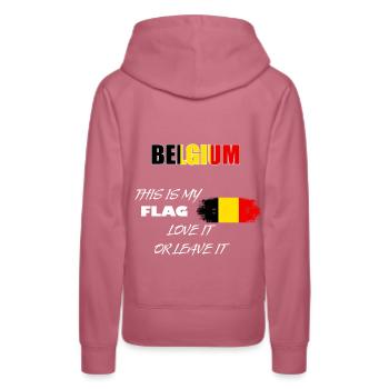 Belgium - Women’s Premium Organic Hoodie - mauve - Back - Isabella (175cm)