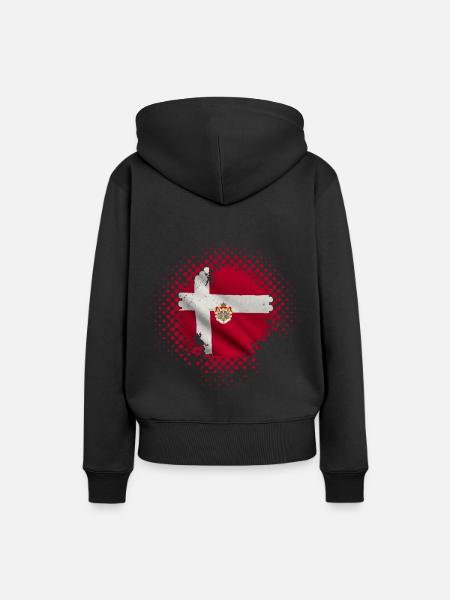 Dänemark - Dame Premium hoodie, økologisk bomuld - sort