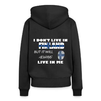 Finlande - Sweat à capuche Premium bio Femme - noir - Dos - Julia (174cm)