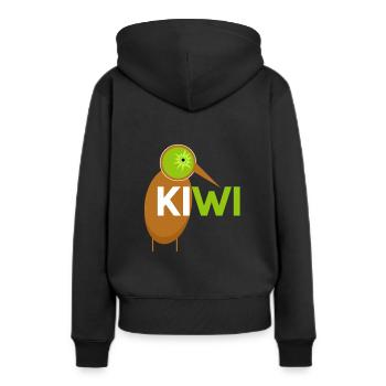 kiwi - Sweat à capuche Premium bio Femme - noir - Dos - Julia (174cm)