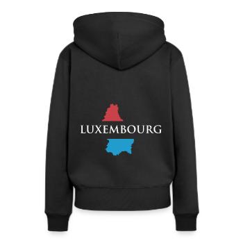 Luxembourg - Sweat à capuche Premium bio Femme - noir - Dos - Julia (174cm)